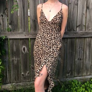 Leopard Print Wrap Dress